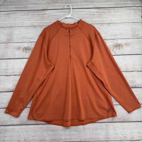 REI Co-Op Lightweight Base Layer Half-Zip Top Women's Size 3XL Orange/Rust - Picture 1 of 12